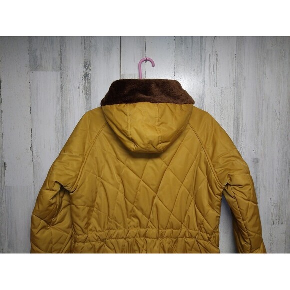 Vintage BB Shop Custom Made Embroidered Quilted Coat Faux Fur Women's Large 80s - Picture 7 of 8